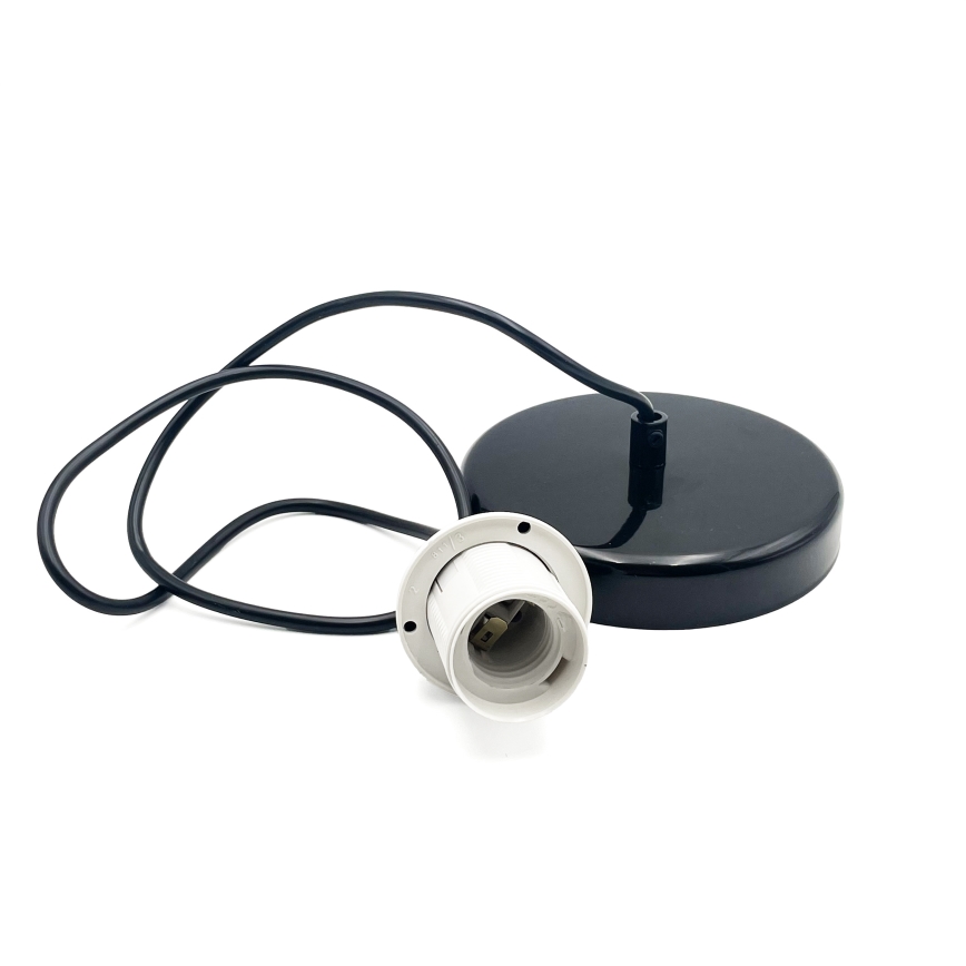 Candeeiro suspenso HARMA 1xE27/15W/230V diâmetro 14 cm branco/preto