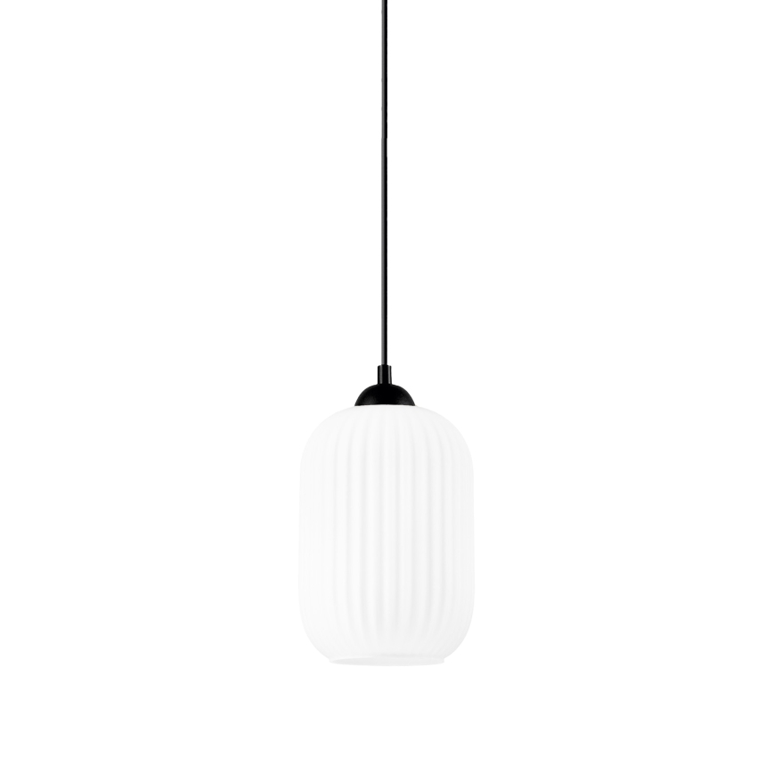 Candeeiro suspenso HARMA 1xE27/15W/230V diâmetro 14 cm branco/preto