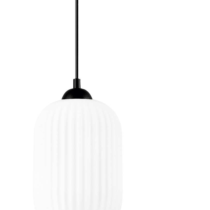 Candeeiro suspenso HARMA 1xE27/15W/230V diâmetro 14 cm branco/preto