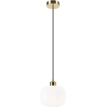Candeeiro suspenso HARMA 1xE27/15W/230V diâmetro 20 cm branco/dourado