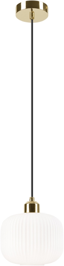 Candeeiro suspenso HARMA 1xE27/15W/230V diâmetro 20 cm branco/dourado