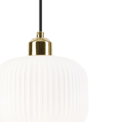 Candeeiro suspenso HARMA 1xE27/15W/230V diâmetro 20 cm branco/dourado