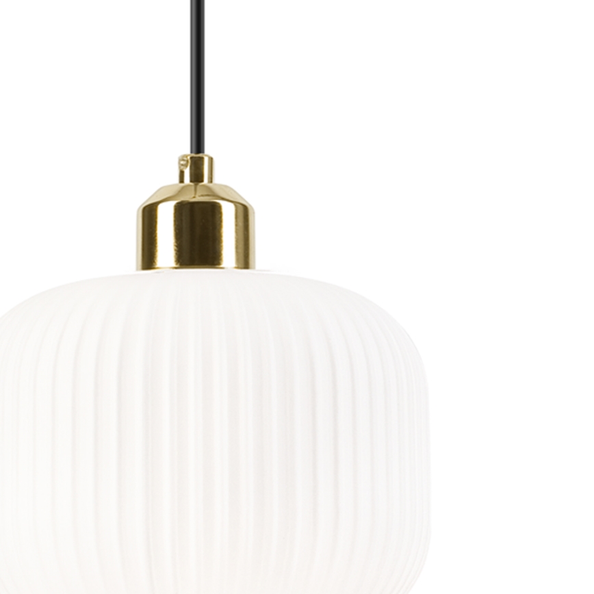 Candeeiro suspenso HARMA 1xE27/15W/230V diâmetro 20 cm branco/dourado