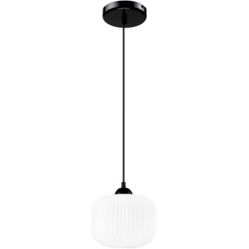 Candeeiro suspenso HARMA 1xE27/15W/230V diâmetro 20 cm branco/preto
