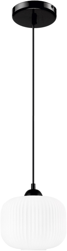 Candeeiro suspenso HARMA 1xE27/15W/230V diâmetro 20 cm branco/preto