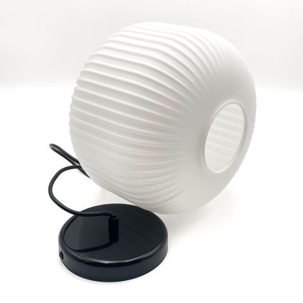 Candeeiro suspenso HARMA 1xE27/15W/230V diâmetro 20 cm branco/preto