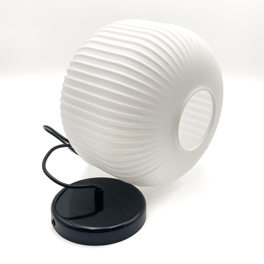 Candeeiro suspenso HARMA 1xE27/15W/230V diâmetro 20 cm branco/preto