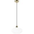 Candeeiro suspenso HARMA 1xE27/15W/230V diâmetro 25 cm branco/dourado