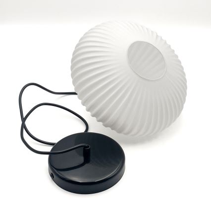 Candeeiro suspenso HARMA 1xE27/15W/230V diâmetro 25 cm branco/preto