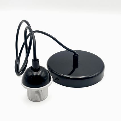 Candeeiro suspenso HARMA 1xE27/15W/230V diâmetro 25 cm branco/preto