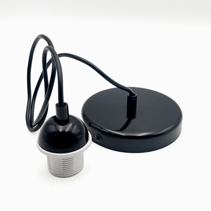Candeeiro suspenso HARMA 1xE27/15W/230V diâmetro 25 cm branco/preto