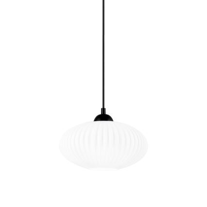 Candeeiro suspenso HARMA 1xE27/15W/230V diâmetro 25 cm branco/preto