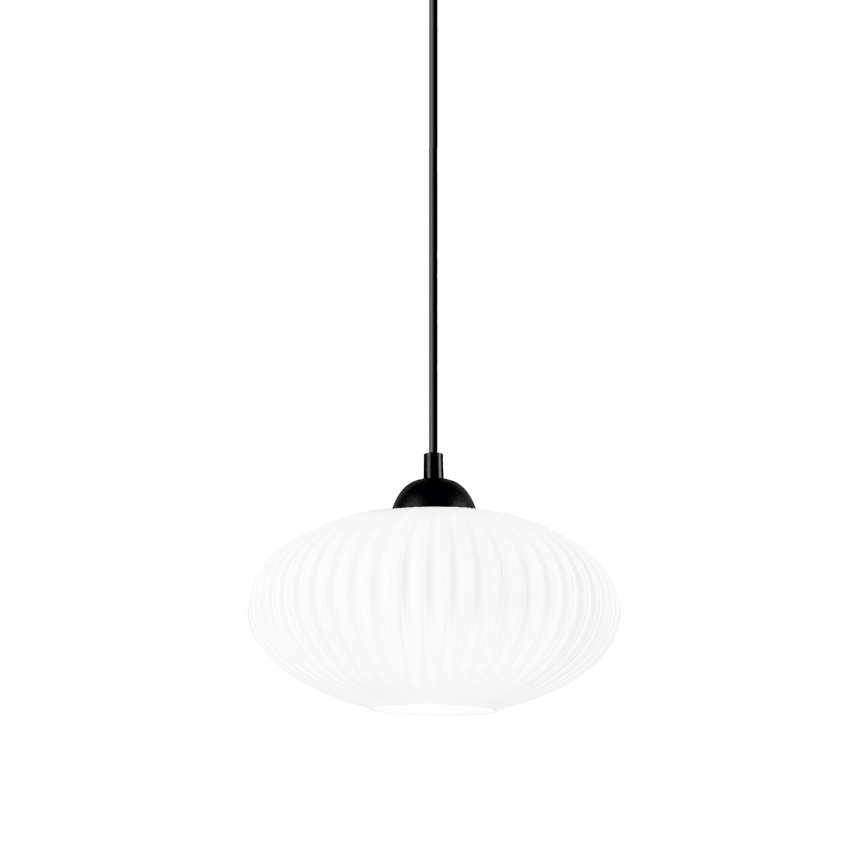 Candeeiro suspenso HARMA 1xE27/15W/230V diâmetro 25 cm branco/preto