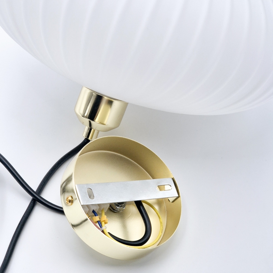 Candeeiro suspenso HARMA 1xE27/15W/230V diâmetro 30 cm branco/dourado