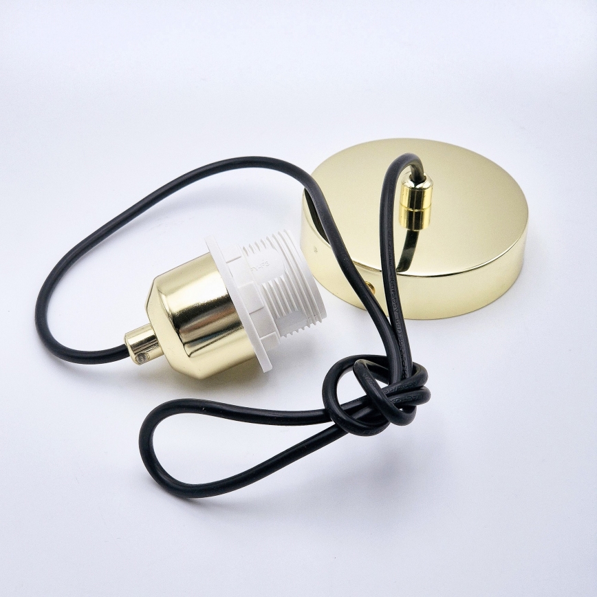 Candeeiro suspenso HARMA 1xE27/15W/230V diâmetro 30 cm branco/dourado