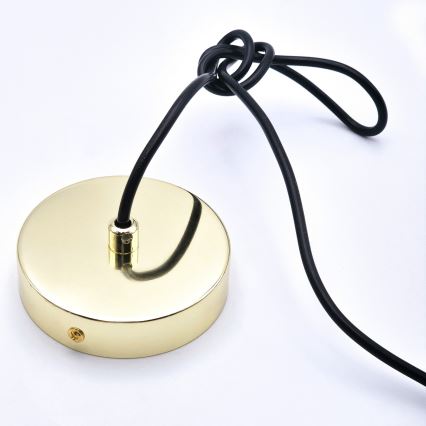 Candeeiro suspenso HARMA 1xE27/15W/230V diâmetro 30 cm branco/dourado
