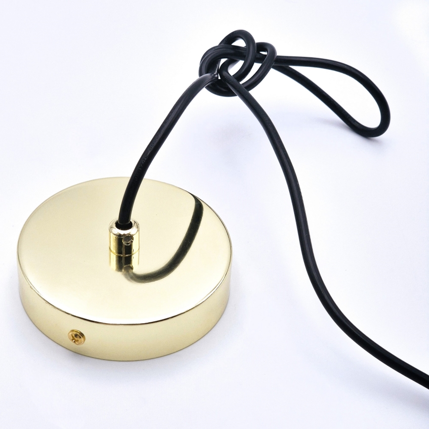 Candeeiro suspenso HARMA 1xE27/15W/230V diâmetro 30 cm branco/dourado