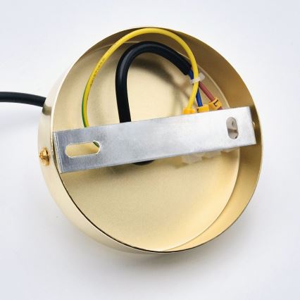 Candeeiro suspenso HARMA 1xE27/15W/230V diâmetro 30 cm branco/dourado
