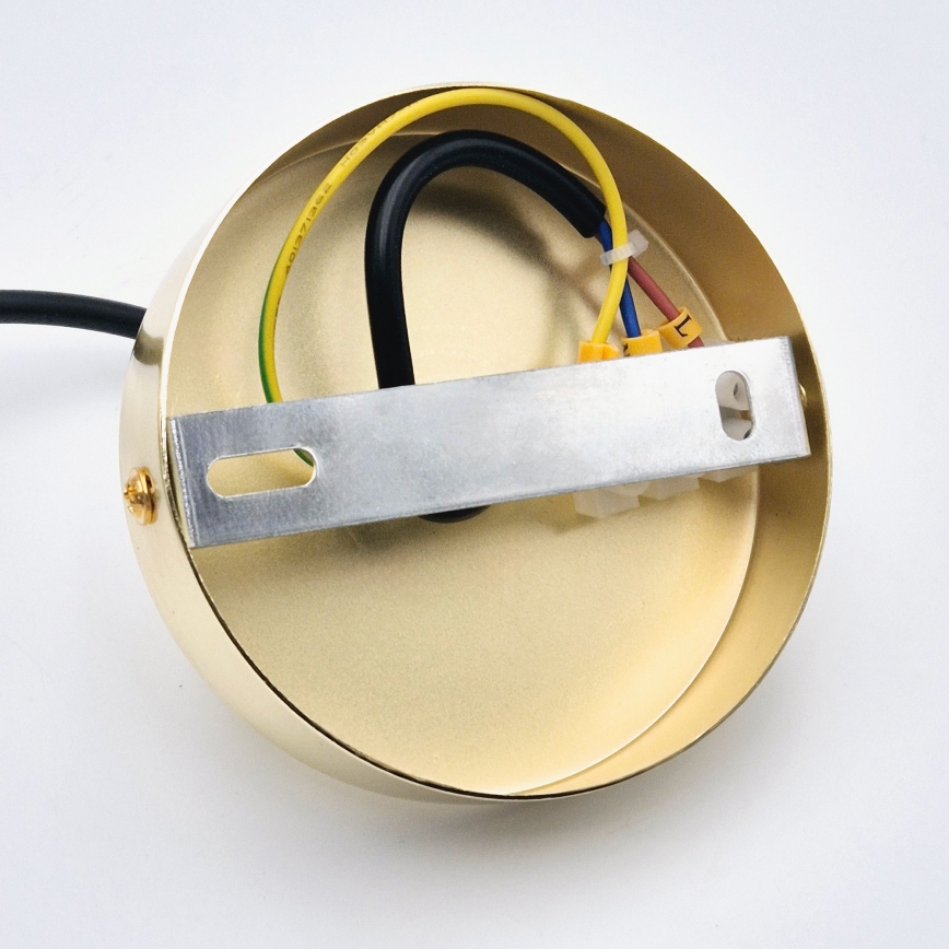 Candeeiro suspenso HARMA 1xE27/15W/230V diâmetro 30 cm branco/dourado
