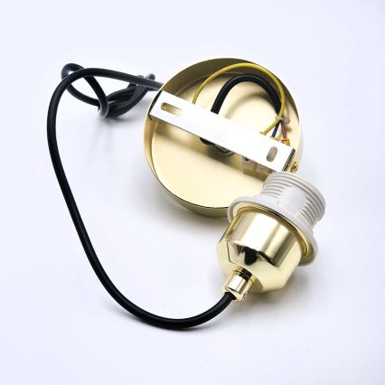 Candeeiro suspenso HARMA 1xE27/15W/230V diâmetro 30 cm branco/dourado