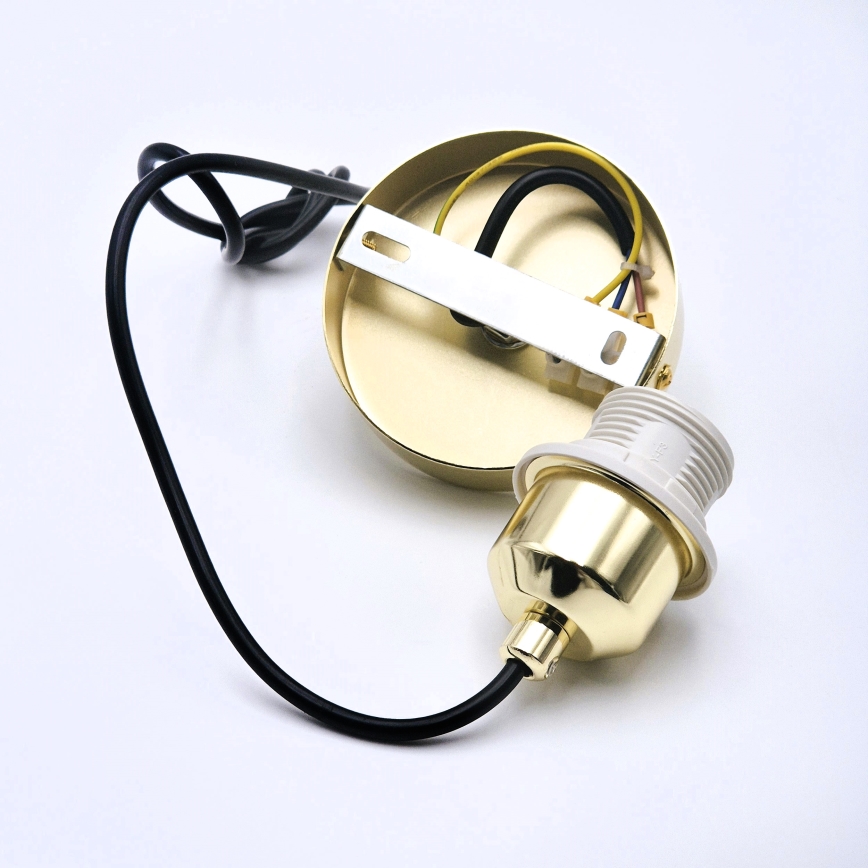 Candeeiro suspenso HARMA 1xE27/15W/230V diâmetro 30 cm branco/dourado
