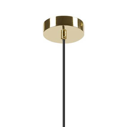 Candeeiro suspenso HARMA 1xE27/15W/230V diâmetro 30 cm branco/dourado