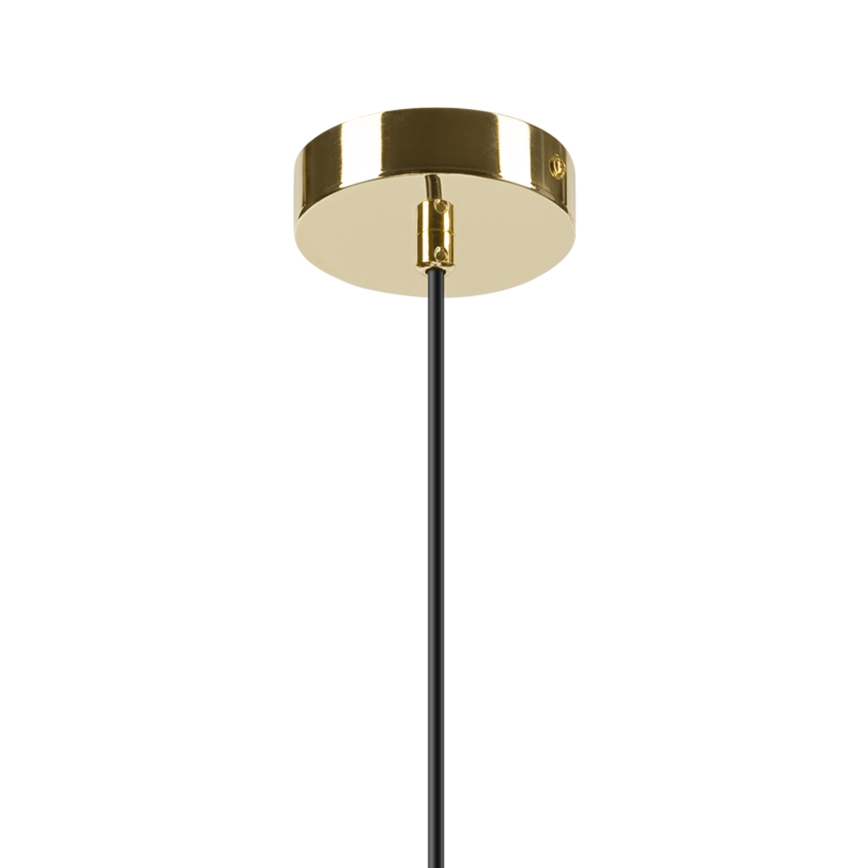 Candeeiro suspenso HARMA 1xE27/15W/230V diâmetro 30 cm branco/dourado