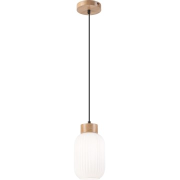 Candeeiro suspenso HARMONY 1xE27/15W/230V diâmetro 14 cm branco/carvalho