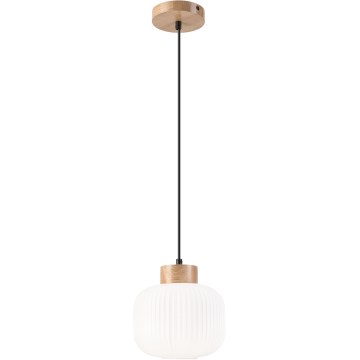 Candeeiro suspenso HARMONY 1xE27/15W/230V diâmetro 20 cm branco/carvalho
