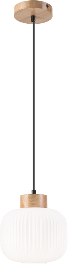 Candeeiro suspenso HARMONY 1xE27/15W/230V diâmetro 20 cm branco/carvalho
