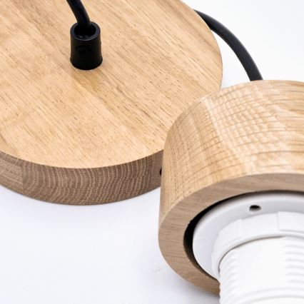 Candeeiro suspenso HARMONY 1xE27/15W/230V diâmetro 20 cm branco/carvalho