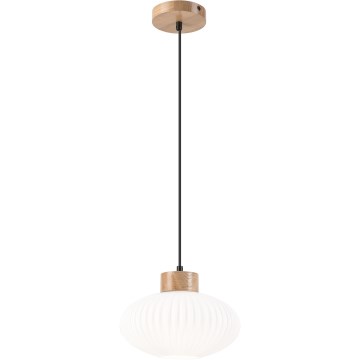 Candeeiro suspenso HARMONY 1xE27/15W/230V diâmetro 25 cm branco/carvalho
