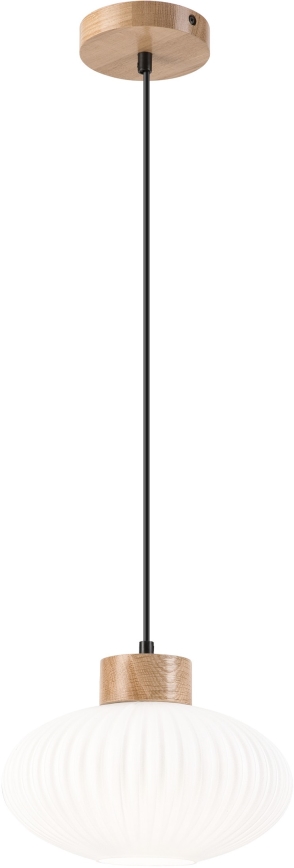 Candeeiro suspenso HARMONY 1xE27/15W/230V diâmetro 25 cm branco/carvalho