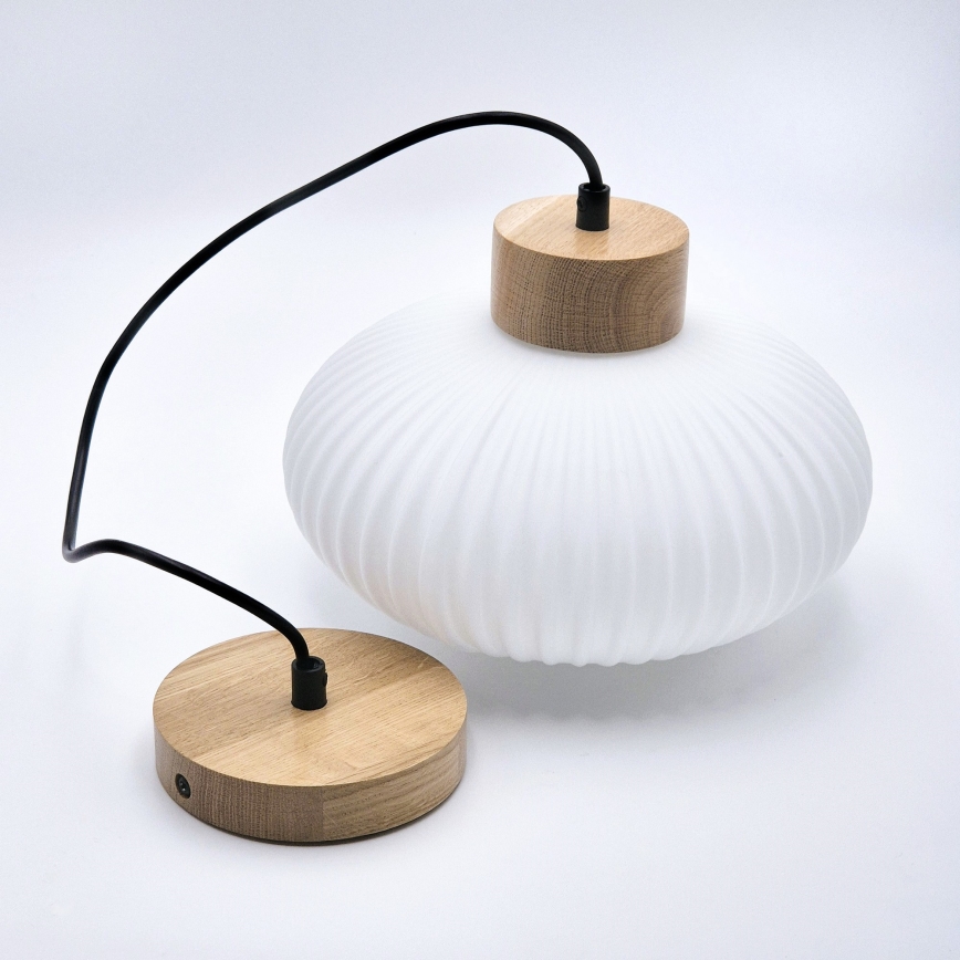 Candeeiro suspenso HARMONY 1xE27/15W/230V diâmetro 25 cm branco/carvalho