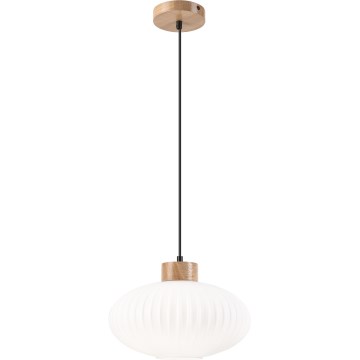 Candeeiro suspenso HARMONY 1xE27/15W/230V diâmetro 30 cm branco/carvalho