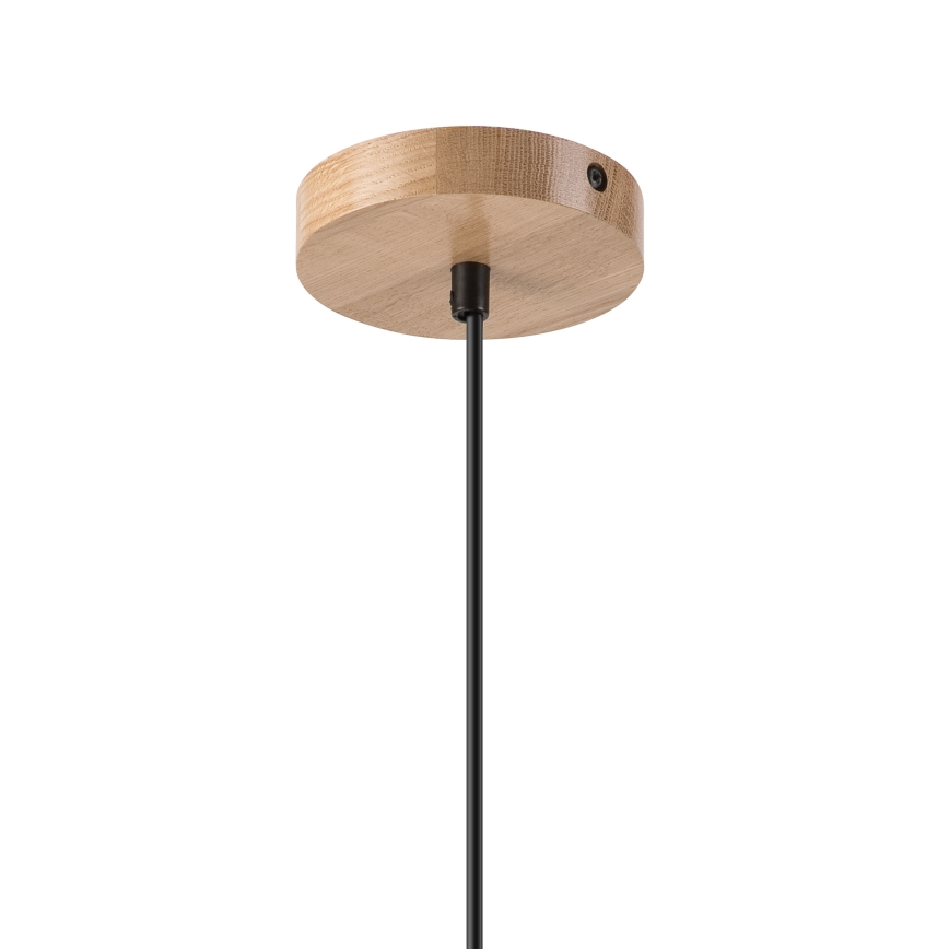 Candeeiro suspenso HARMONY 1xE27/15W/230V diâmetro 30 cm branco/carvalho