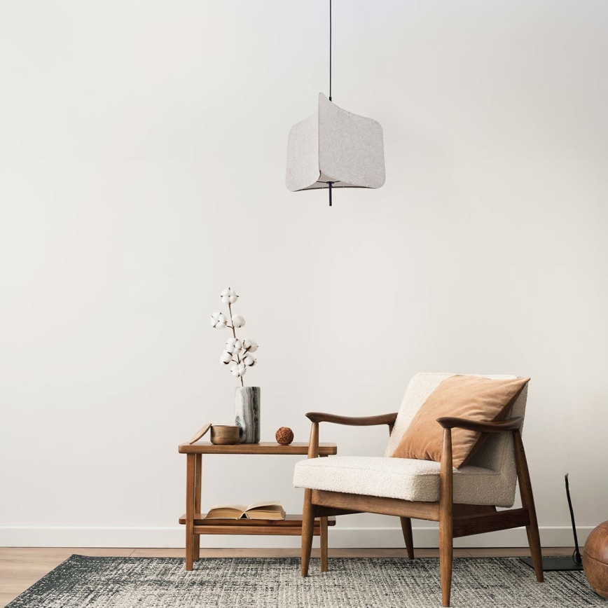 Candeeiro suspenso HAVANA 1xE27/20W/230V diâmetro 50 cm bege