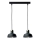 Candeeiro suspenso HEBE 2xE27/60W/230V preto