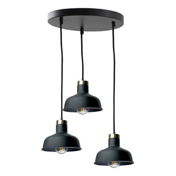 Candeeiro suspenso HEBE 3xE27/60W/230V preto