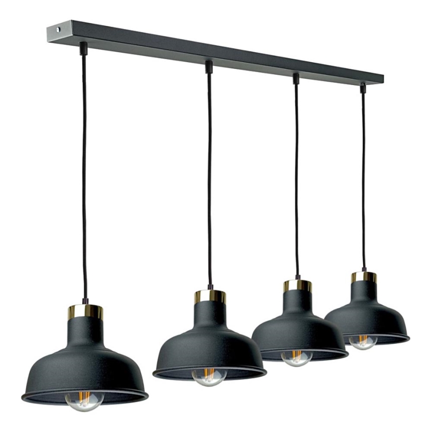 Candeeiro suspenso HEBE 4xE27/60W/230V preto