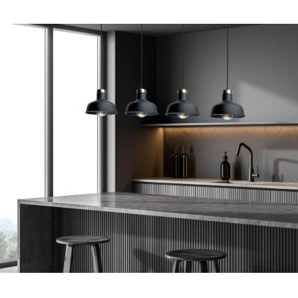 Candeeiro suspenso HEBE 4xE27/60W/230V preto