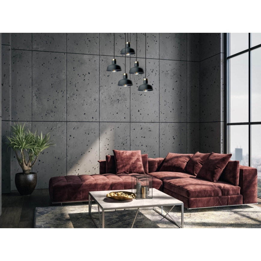 Candeeiro suspenso HEBE 5xE27/60W/230V preto