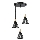 Candeeiro suspenso HIRA 3xE27/60W/230V diâmetro 40 cm preto