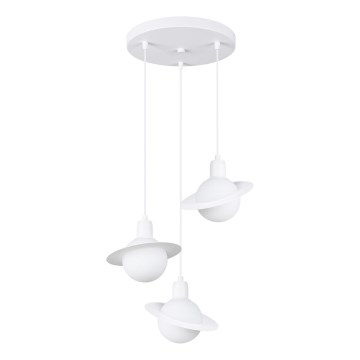 Candeeiro suspenso HYPERION 3xG9/8W/230V branco