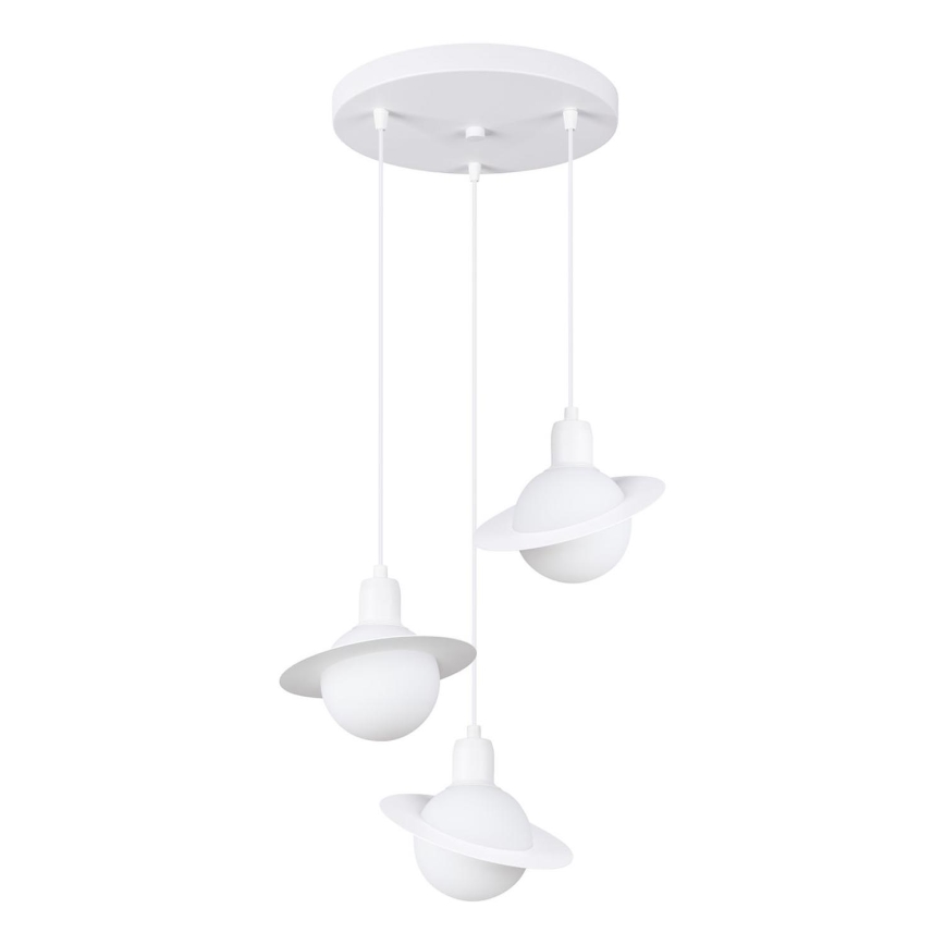 Candeeiro suspenso HYPERION 3xG9/8W/230V branco