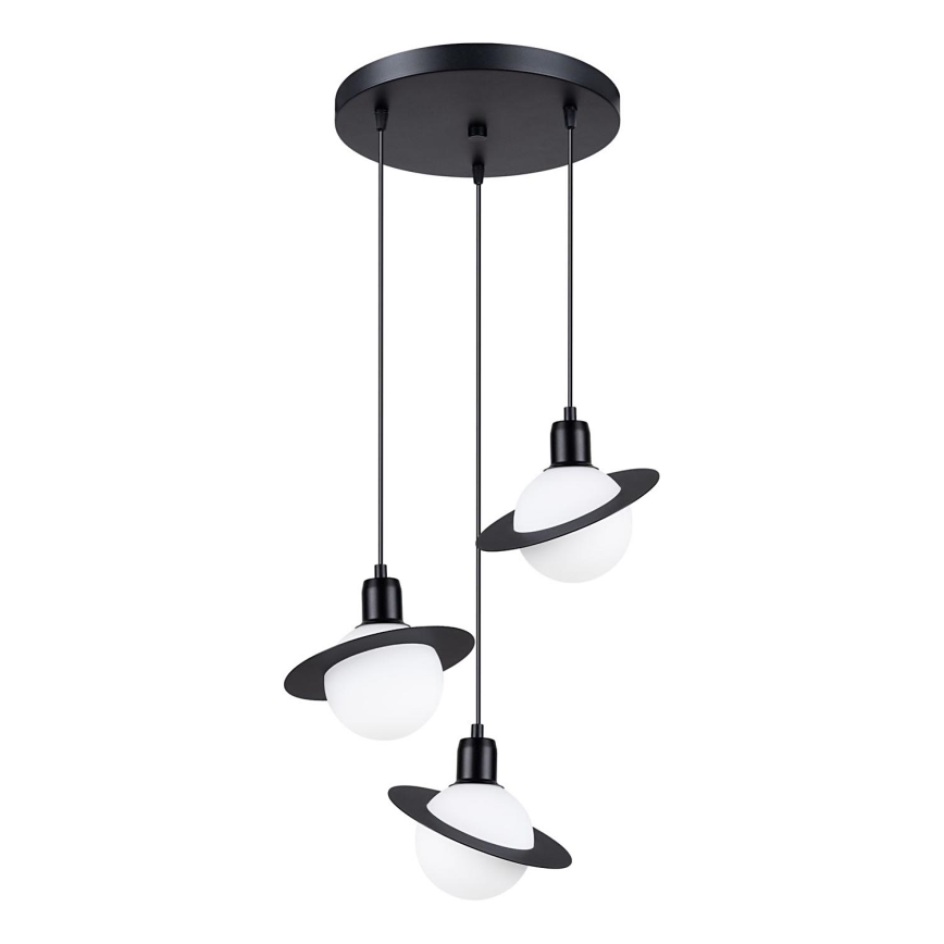 Candeeiro suspenso HYPERION 3xG9/8W/230V preto