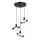 Candeeiro suspenso HYPERION 3xG9/8W/230V preto