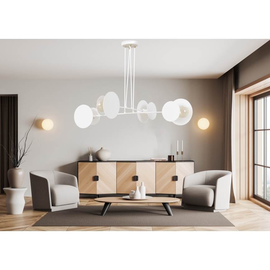 Candeeiro suspenso IDEA 4xE27/15W/230V branco