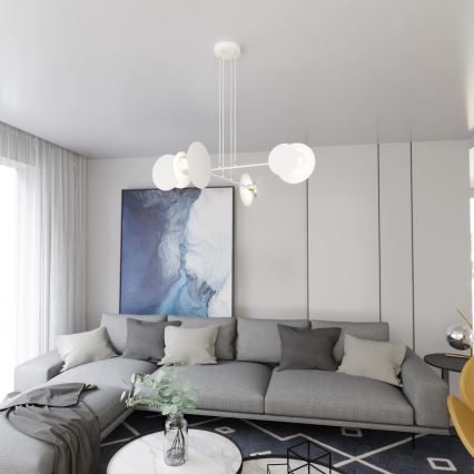 Candeeiro suspenso IDEA 4xE27/15W/230V branco