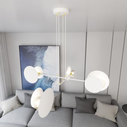 Candeeiro suspenso IDEA 4xE27/15W/230V branco